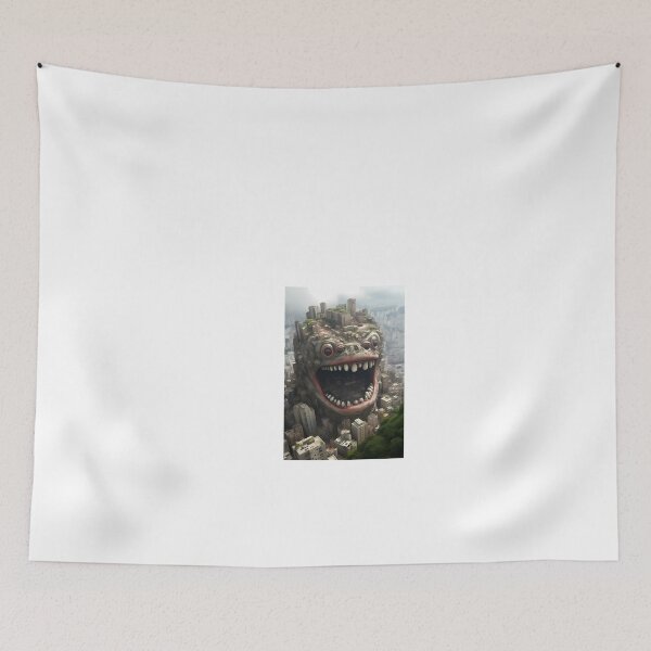 Item preview, a giant monster head in the middle of a city designed and sold by Dark Fantasy Store.