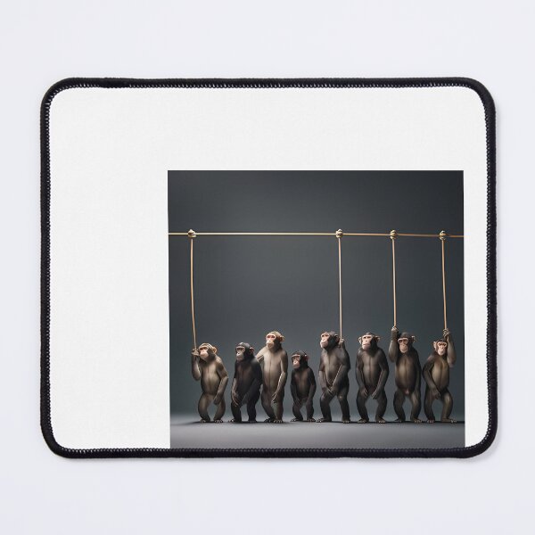 Item preview, a group of monkeys standing next to each other on a rope designed and sold by Dark Fantasy Store.