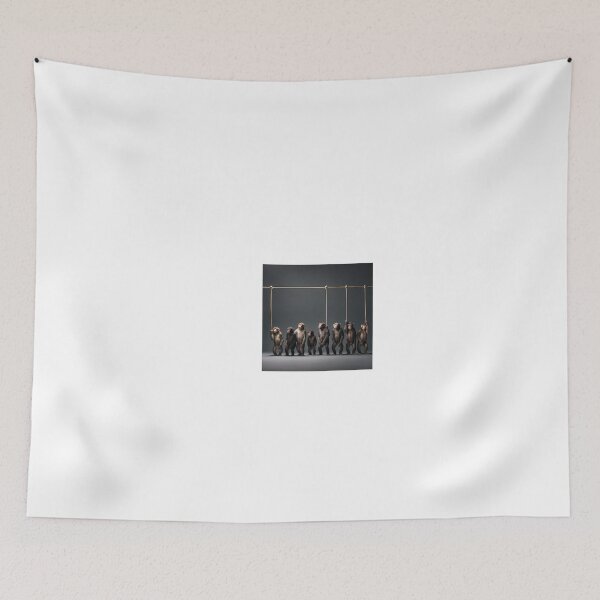 Item preview, a group of monkeys standing next to each other on a rope designed and sold by Dark Fantasy Store.