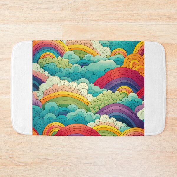Item preview, Abstraction rainbows between bubbles pattern designed and sold by SmileshareShop.