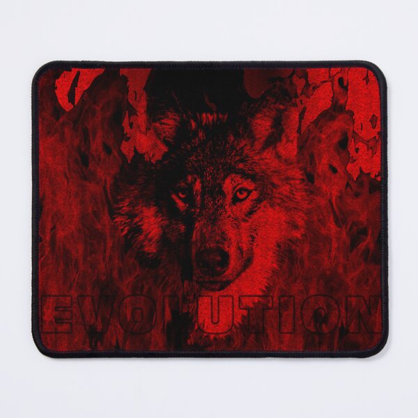 Item preview, Wolf Face emerging from the red fire background designed and sold by Bigrow.