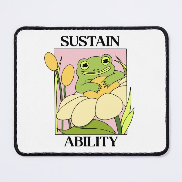 Item preview, Sustainability Happy Green Frog Sits On A Yellow Sunflower designed and sold by pixelplaza.