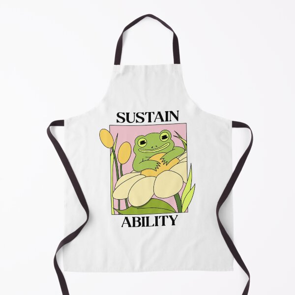Item preview, Sustainability Happy Green Frog Sits On A Yellow Sunflower designed and sold by pixelplaza.