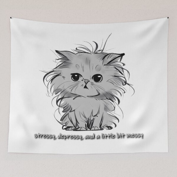 Item preview, Stressy Depressy Messy Cat #1 designed and sold by acdougla17.