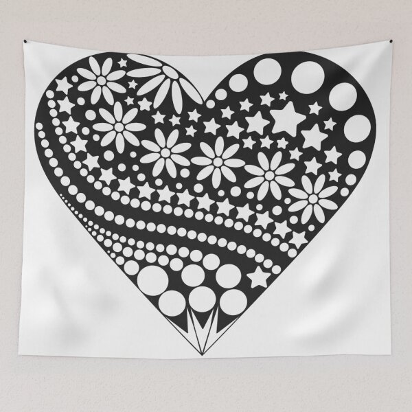 Item preview, Graphic design stencil heart art print designed and sold by dcrc.