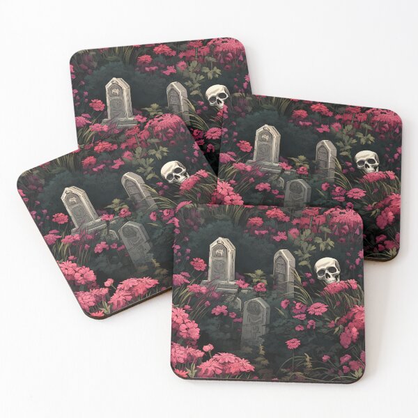Item preview, Gothic Cemetery Gravestones and Flowers Pattern designed and sold by SchorlCraft.