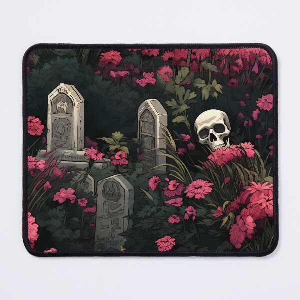 Item preview, Gothic Cemetery Gravestones and Flowers Pattern designed and sold by SchorlCraft.
