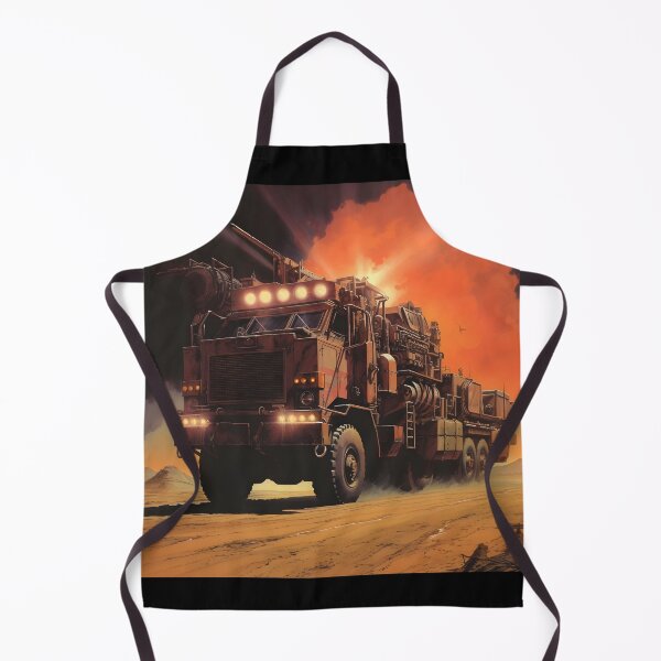 Item preview, Landscape of Post Apocalyptic Retro-futuristic Eight-wheeled Armored Truck with Off-road Wheels in Night Wasteland with Sandstorm designed and sold by Je-we.
