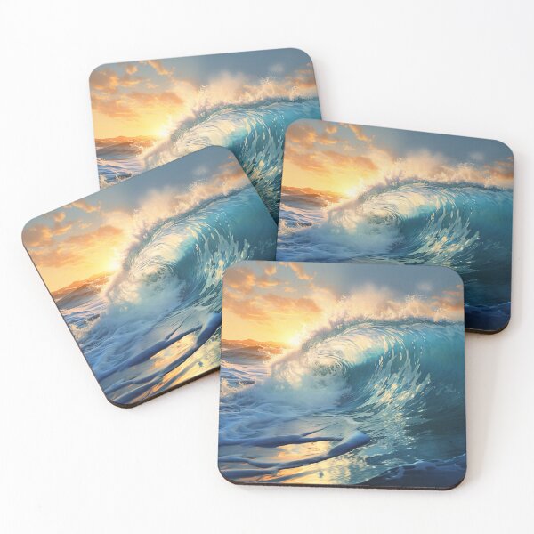 Item preview, Sea Waves Sunset Landscape designed and sold by LudwikeArts.