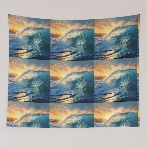 Item preview, Sea Waves Sunset Landscape designed and sold by LudwikeArts.