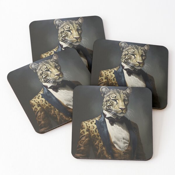 Item preview, Leopard Portrait Dapper Animal Art designed and sold by ConfettiSkyArt.