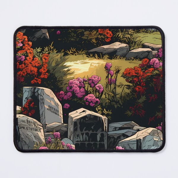 Item preview, Gothic Cemetery Gravestones and Flowers Pattern designed and sold by SchorlCraft.