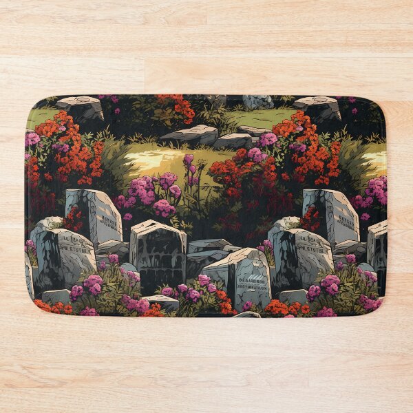 Item preview, Gothic Cemetery Gravestones and Flowers Pattern designed and sold by SchorlCraft.