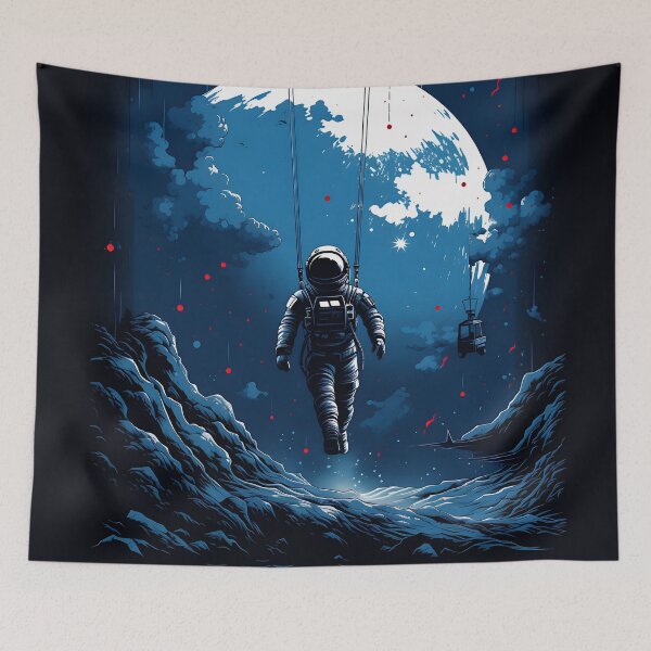 Item preview, Parachuting Astronaut designed and sold by ArtisimoStudio.