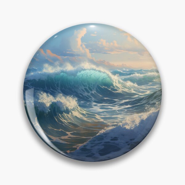 Item preview, Sea Waves Cloudy Day Landscape designed and sold by LudwikeArts.