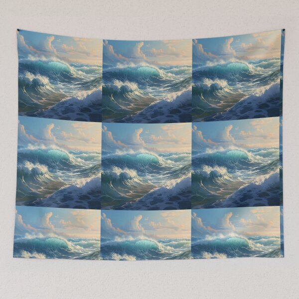Item preview, Sea Waves Cloudy Day Landscape designed and sold by LudwikeArts.