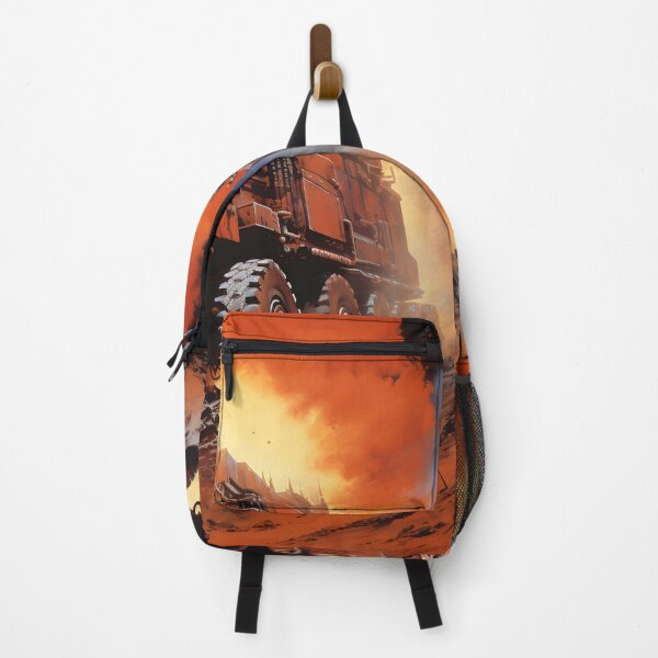 Item preview, Landscape of Post Apocalyptic Futuristic Armored Truck with Off-road Wheels in Night Wasteland with Firestorm designed and sold by Je-we.
