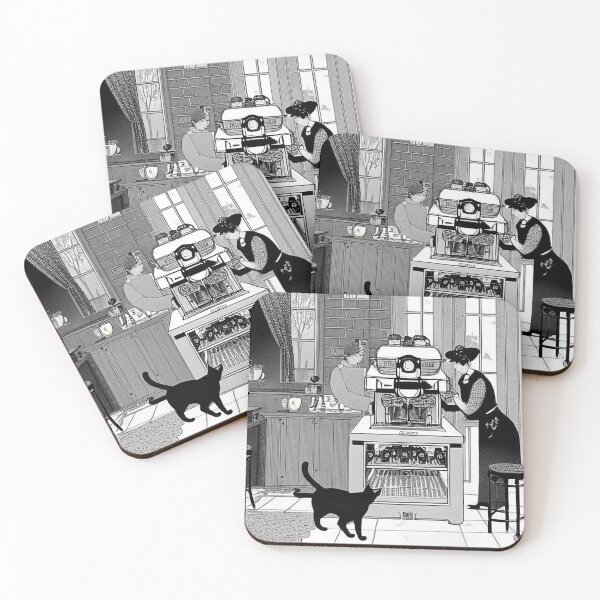 Item preview, The Barista Cat and the Espresso I designed and sold by dibsmft.