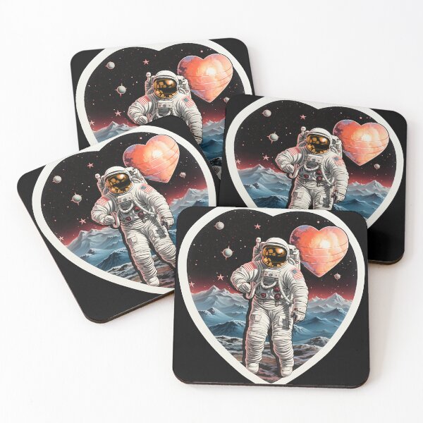 Item preview, Heart Astronaut Sticker designed and sold by ArtisimoStudio.