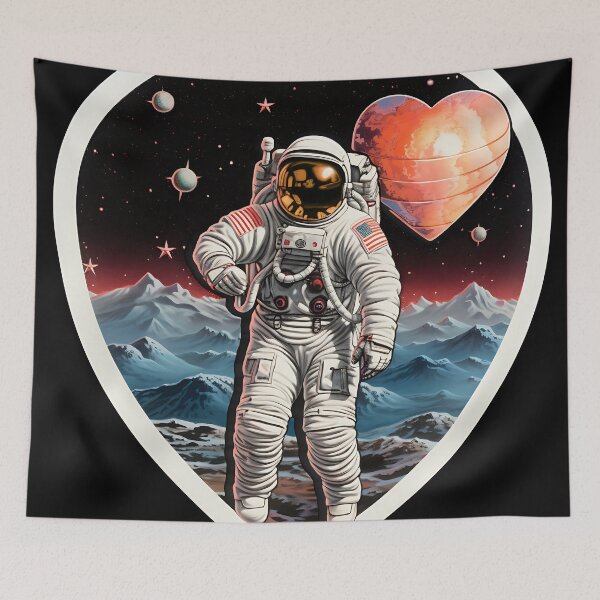 Item preview, Heart Astronaut Sticker designed and sold by ArtisimoStudio.