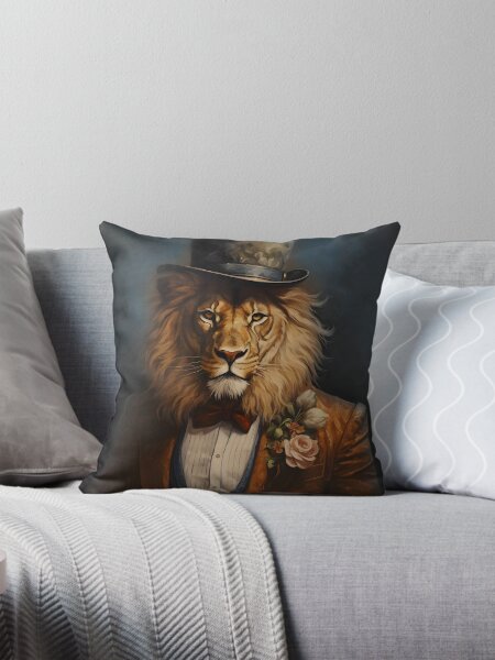 Item preview, Lion Portrait Dapper Animal Art designed and sold by ConfettiSkyArt.