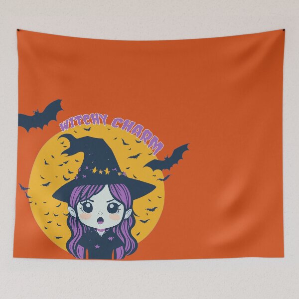 Item preview, Kawaii Witch Moon & Bats Art Print - A Magical Design designed and sold by venezuel4n.