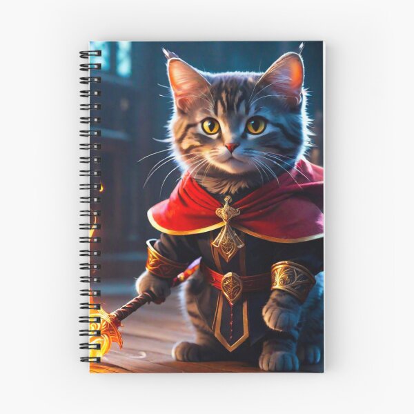 Item preview, Flame-Forged Defender: The Cool Cat Warrior with the Blazing Sword designed and sold by CurioCarousel.