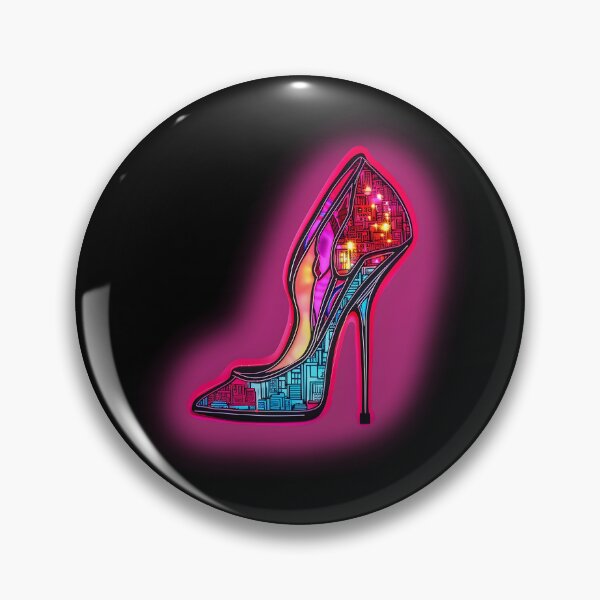 Item preview, neon pink and blue high heel designed and sold by WickyWildLife.