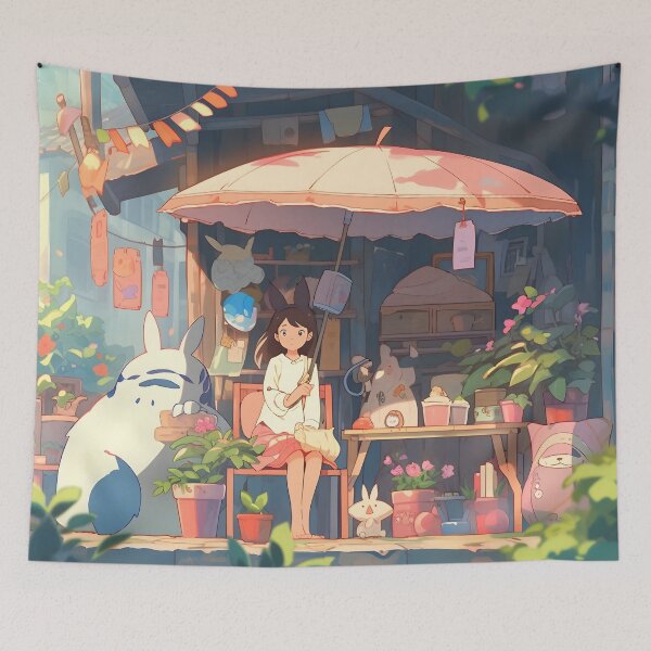 Item preview, Anime Inspired Girl and Monster at a Shop designed and sold by dcrc.