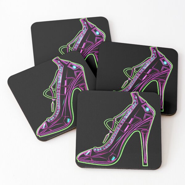 Item preview, neon pink high heel designed and sold by WickyWildLife.