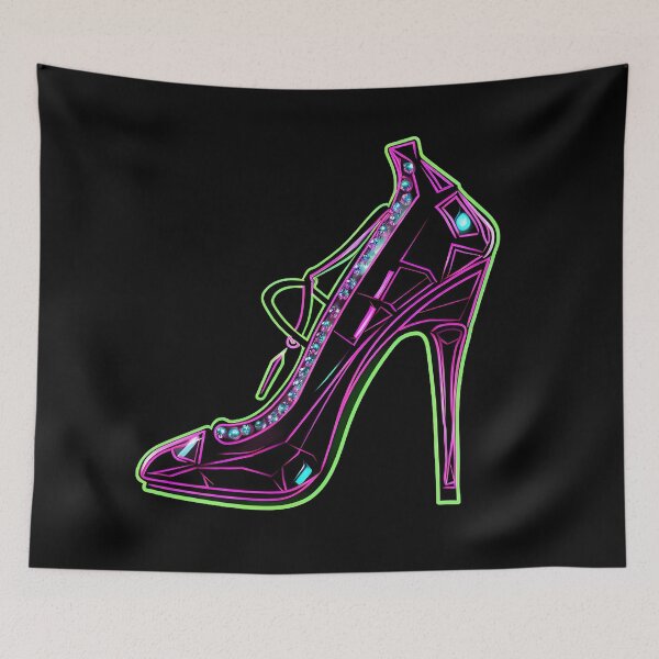 Item preview, neon pink high heel designed and sold by WickyWildLife.