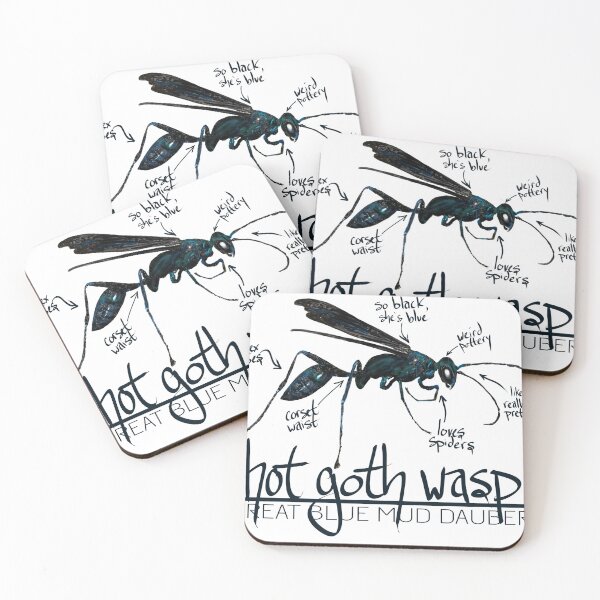 Item preview, Hot Goth Wasp Great Blue Mud Dauber designed and sold by PollinateBarrie.