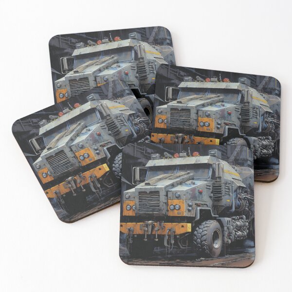 Item preview, Landscape of Post Apocalyptic Futuristic Eight-wheeled Armored Gasoline Truck with Off-road Wheels in Gloomy Futuristic Metropolis with Skyscrapers designed and sold by Je-we.