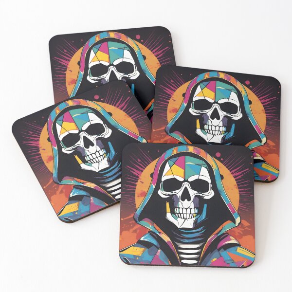 Item preview, Halloween Skull wearing hoodie on colorful background,  designed and sold by Art-and-Deco.
