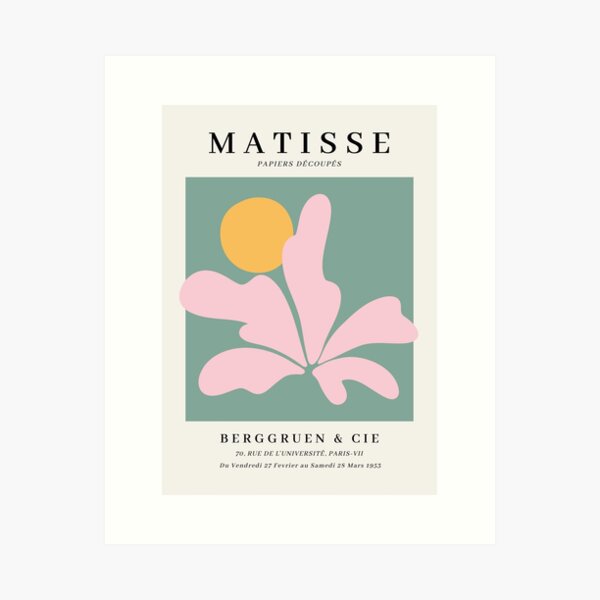 Item preview, Henri Matisse Poster, Matisse Wall Art, Danish Pastel Poster, Sage Green Print, Pink Wall Art, Matisse Exhibition Poster designed and sold by MyPosterStudios.