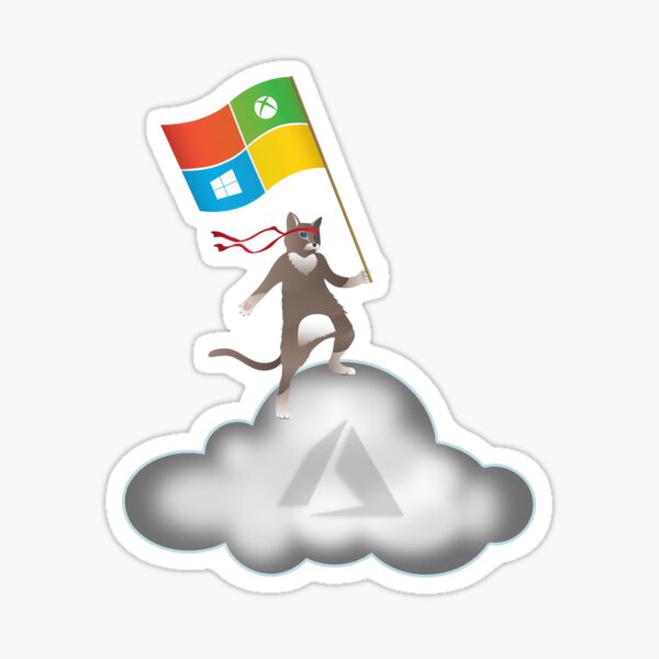 Azure Ninja Cat Cloud Sticker