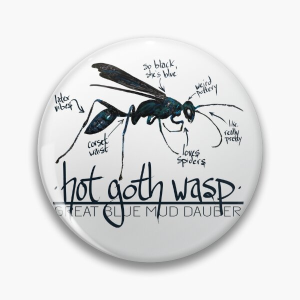 Item preview, Hot Goth Wasp Great Blue Mud Dauber designed and sold by PollinateBarrie.
