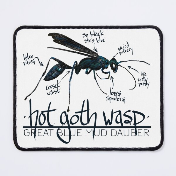 Item preview, Hot Goth Wasp Great Blue Mud Dauber designed and sold by PollinateBarrie.