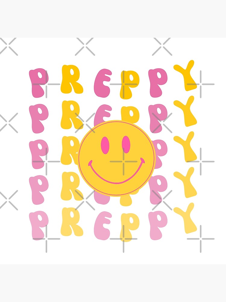 Preppy Smiley Face Art Print For Sale By Chatzous Redbubble