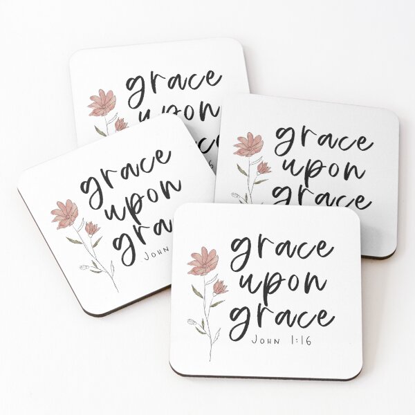Item preview, Grace Upon Grace John 1:6 Watercolor Flower designed and sold by Socialitee.