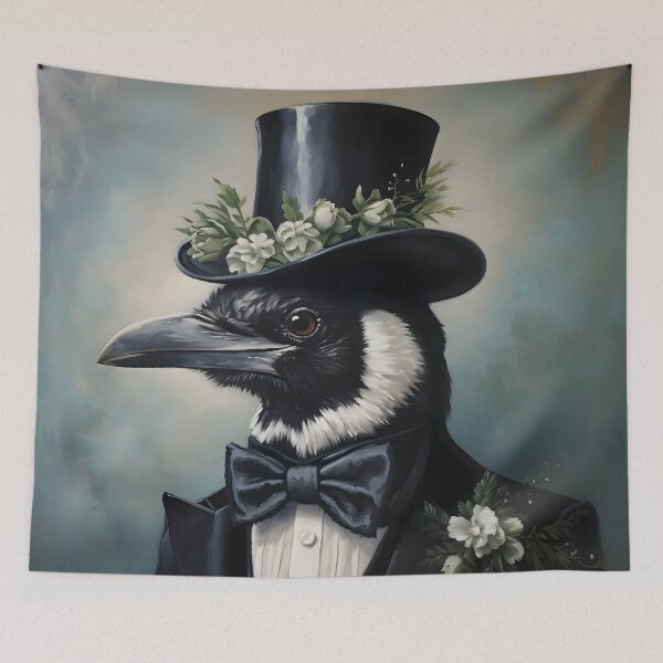 Item preview, Retrato de urraca Arte animal elegante designed and sold by ConfettiSkyArt.