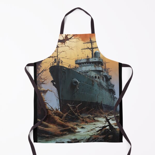 Item preview, Landscape of a Ship Aground Overgrown with Plants in a Post Apocalyptic Wasteland with Swamp and Dead Trees designed and sold by Je-we.