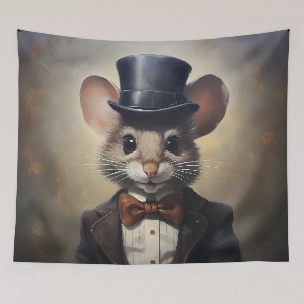 Item preview, Mouse Portrait Dapper Animal Art designed and sold by ConfettiSkyArt.