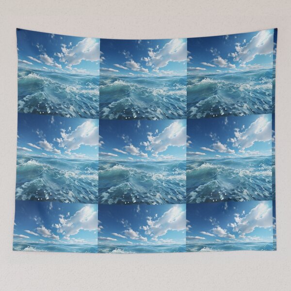 Item preview, Sea Waves Cloudy Day Landscape designed and sold by LudwikeArts.