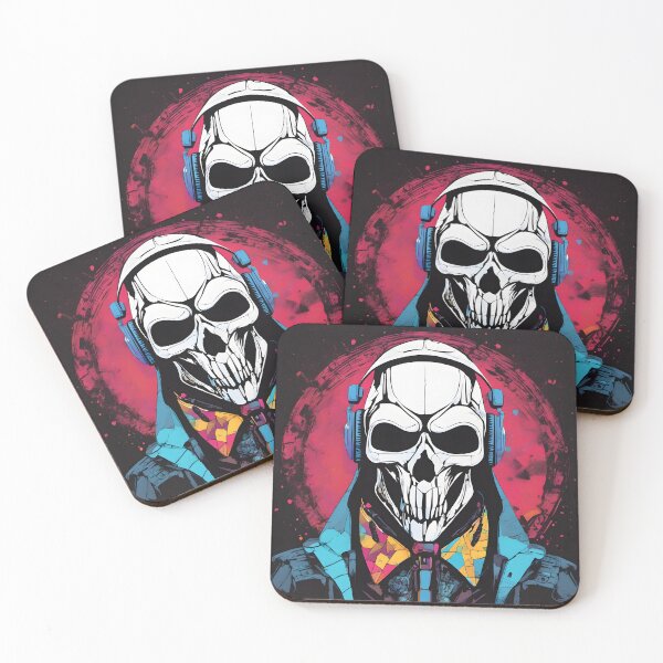 Item preview, Skull wearing helmet and jacket, cyberpunk art by Petros Afshar, behance, funk art, behance hd, synthwave, darksynth designed and sold by Art-and-Deco.