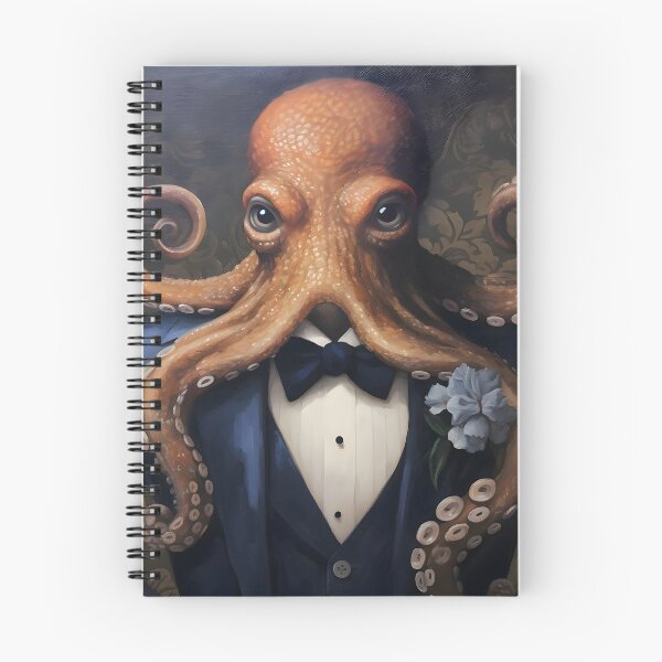 Item preview, Octopus Portrait Dapper Animal Art designed and sold by ConfettiSkyArt.