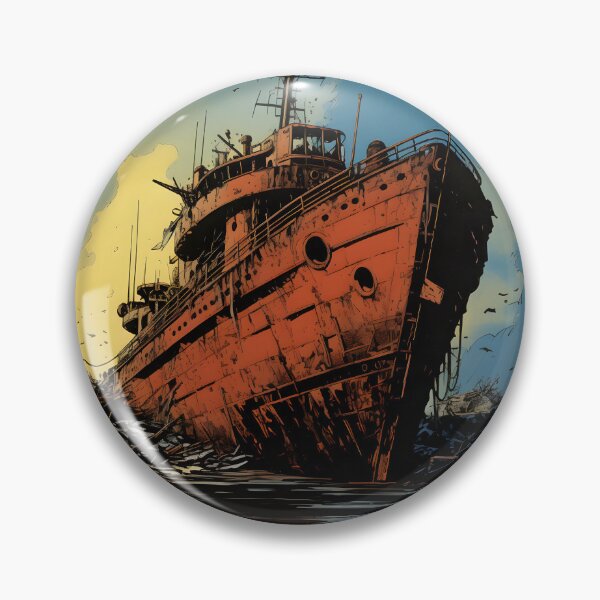 Item preview, Landscape of a Ship Aground Overgrown with Plants in a Post Apocalyptic Wasteland with Swamp and Ruins designed and sold by Je-we.