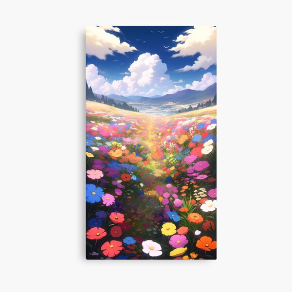 Aperçu de l'œuvre Champ fleuri - Style Ghibli créée et vendue par Subtle Reality Shift.