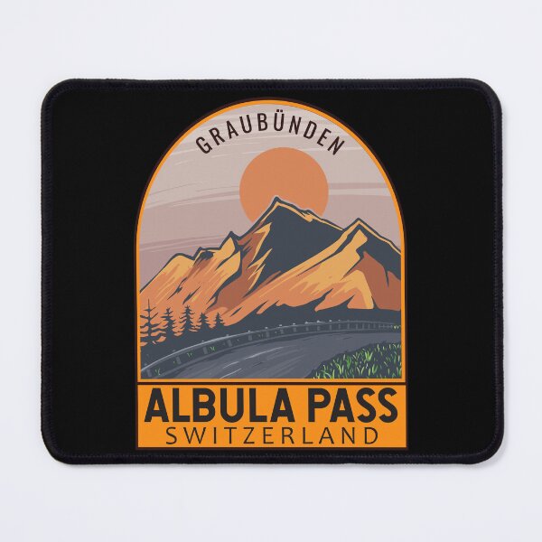 Item preview, Albula Pass Switzerland Retro Travel Emblem designed and sold by KrisSidDesigns.