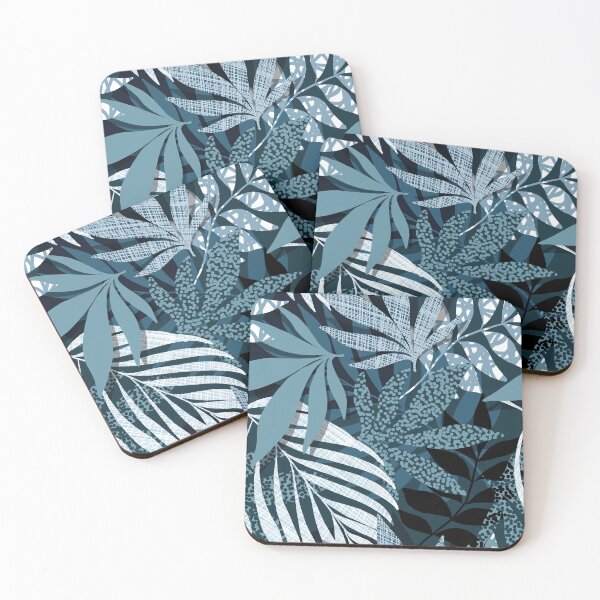 Item preview, Monochromatic Boho Botanicals. layered and textured Teal 1. designed and sold by Dominiquevari.